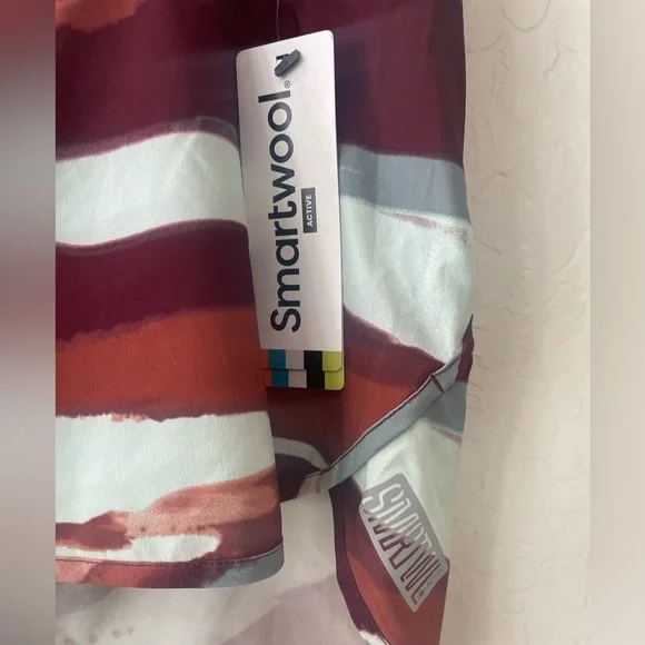 Smartwool Active Lined Shorts Large Black Cherry Horizon Print NWT - Picture 6 of 8